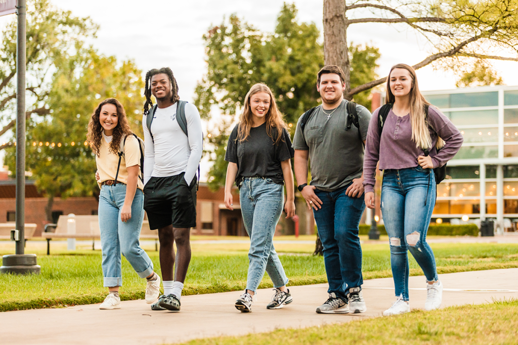 students walking